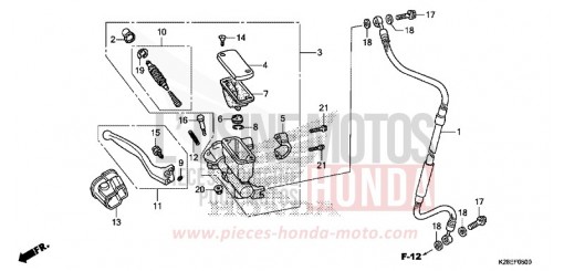 MAITRE-CYLINDRE DE FREIN AVANT CYLINDRE CRF125FP de 2023